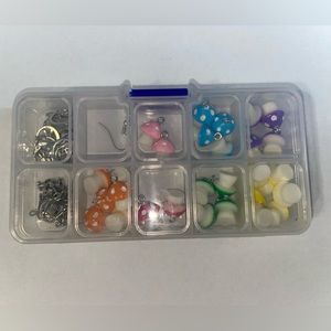 Mushroom charms, 7 colors